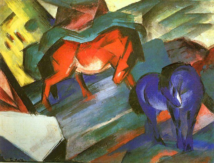 Franz Marc Red and Blue Horse oil painting picture